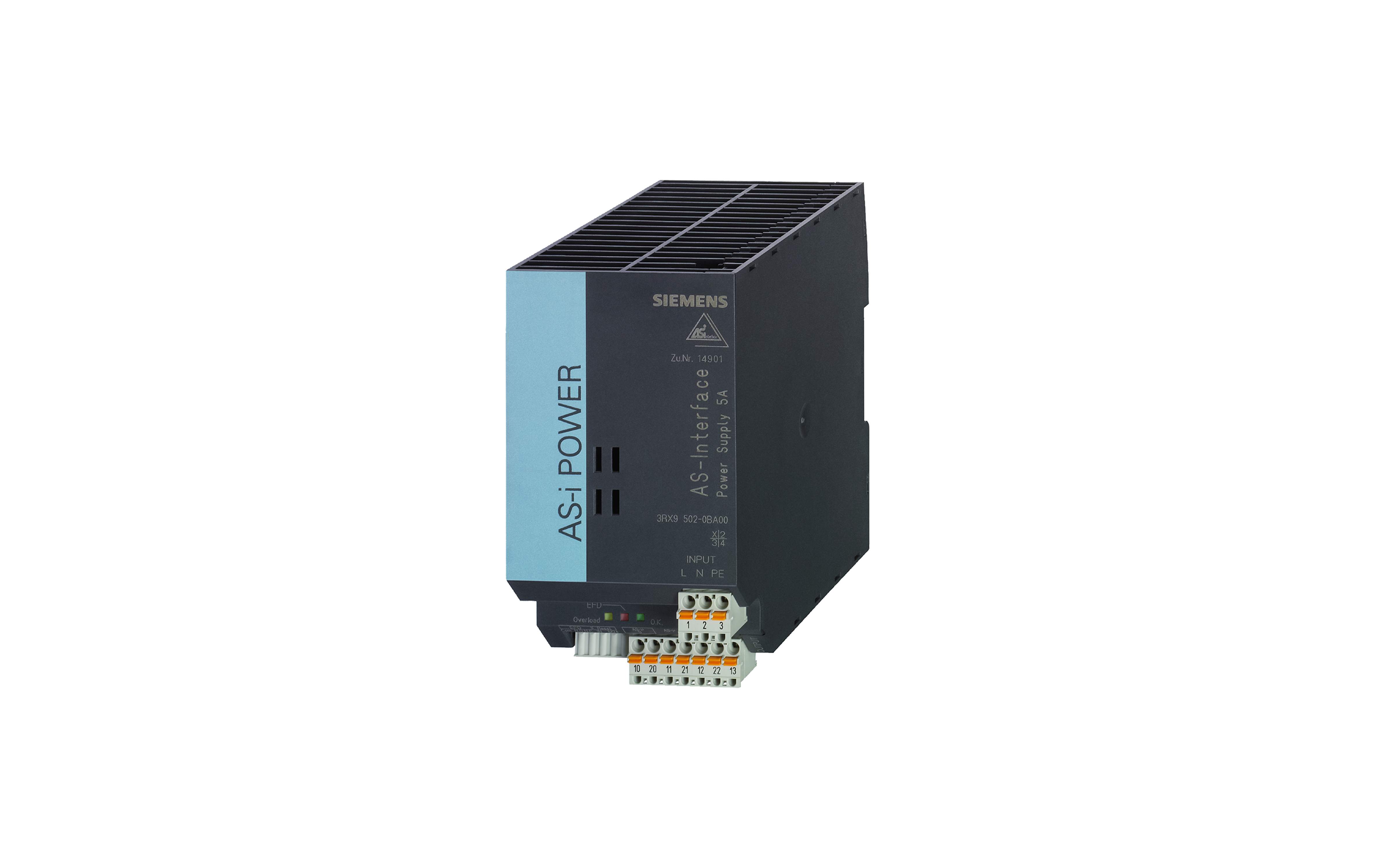 منبع تغذیه AS-i Power 5A 120 V/230 V AC AS-Interface power supply زیمنس با کد فنی 3RX9502-0BA00