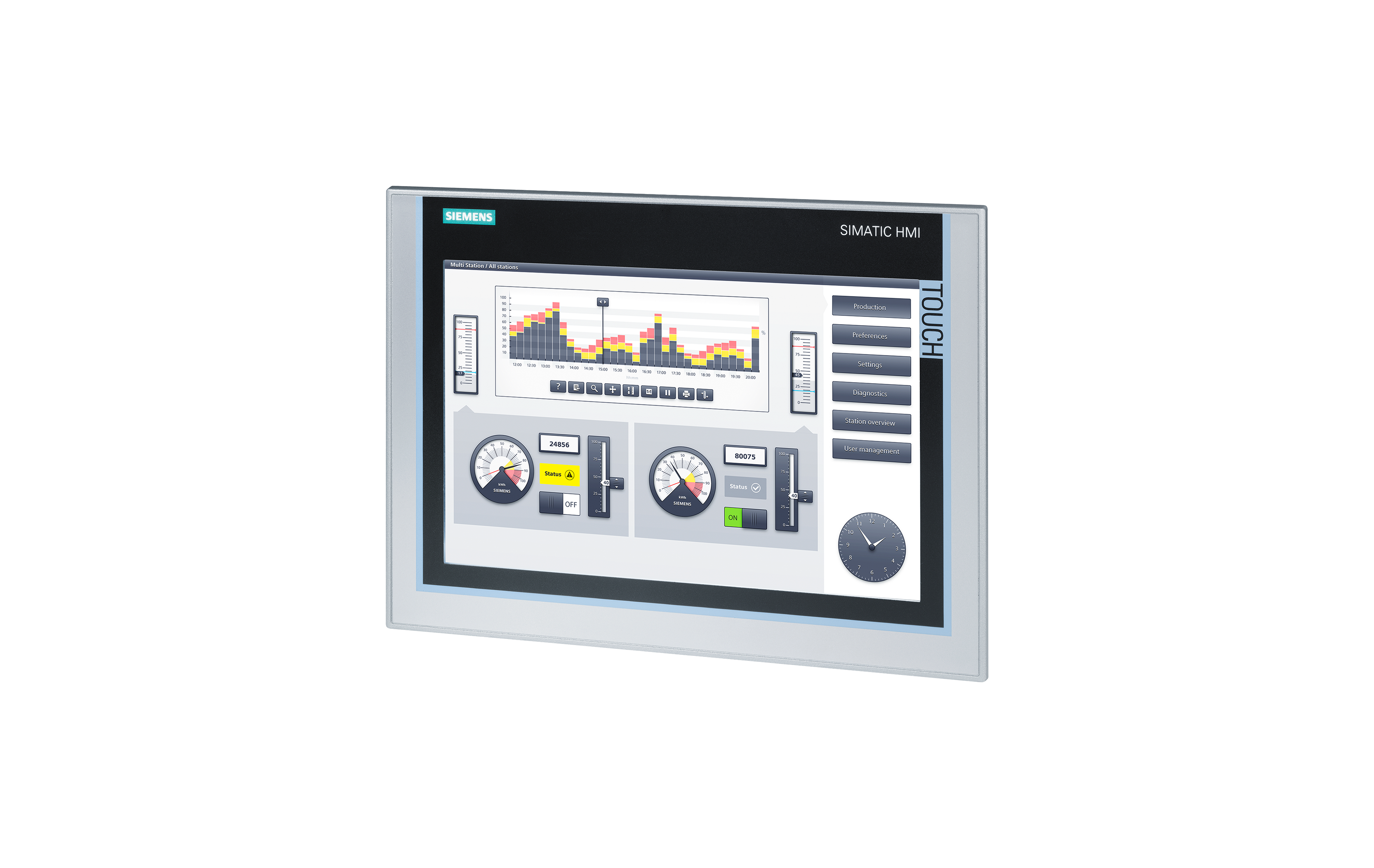 اچ‌ ام آی زیمنس SIMATIC HMI, TP1200 Comfort با کدفنی 6AV2124-0MC01-0AX0