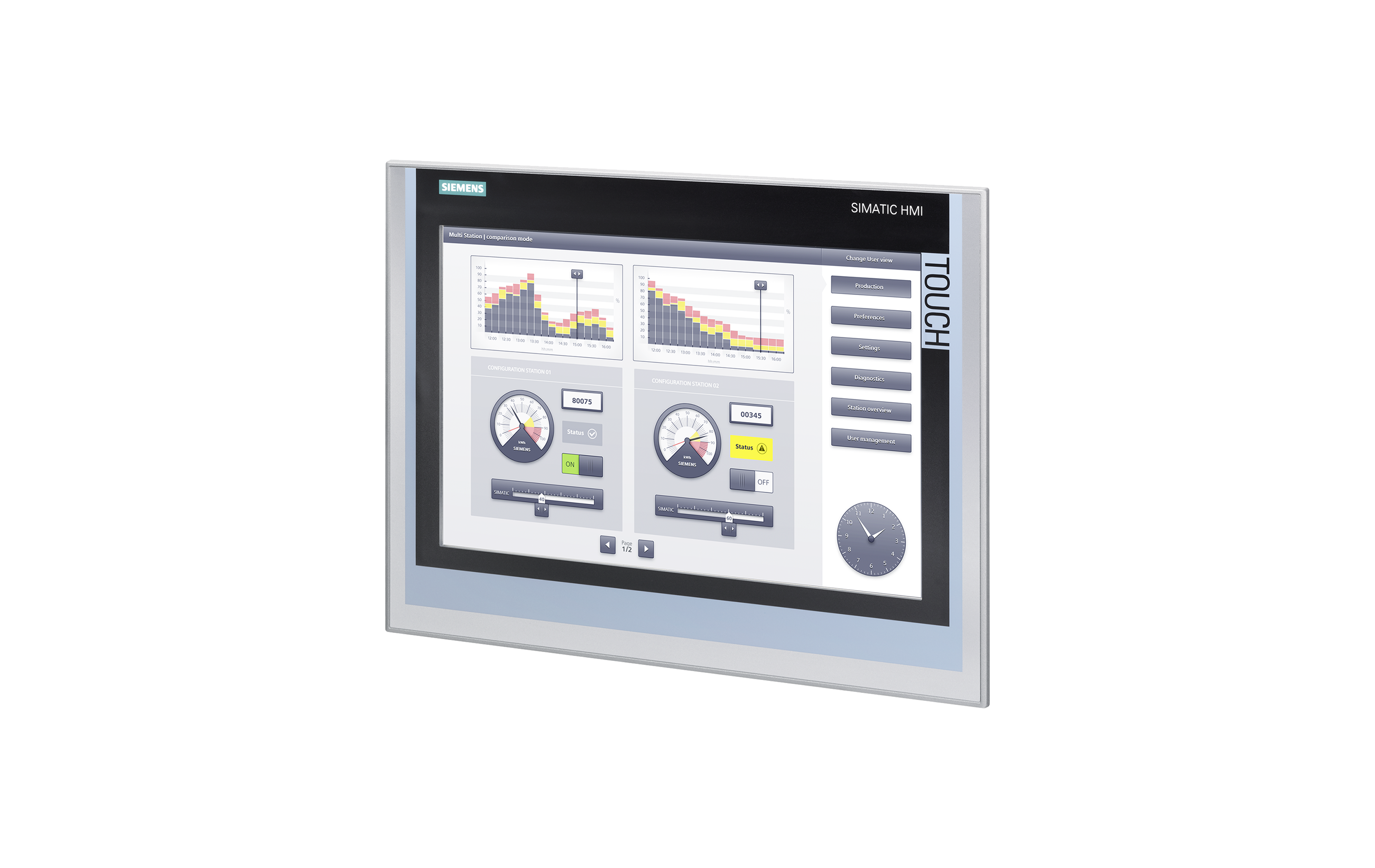 اچ‌ ام آی زیمنس SIMATIC HMI, TP1500 Comfort با کدفنی 6AV2124-0QC02-0AX2