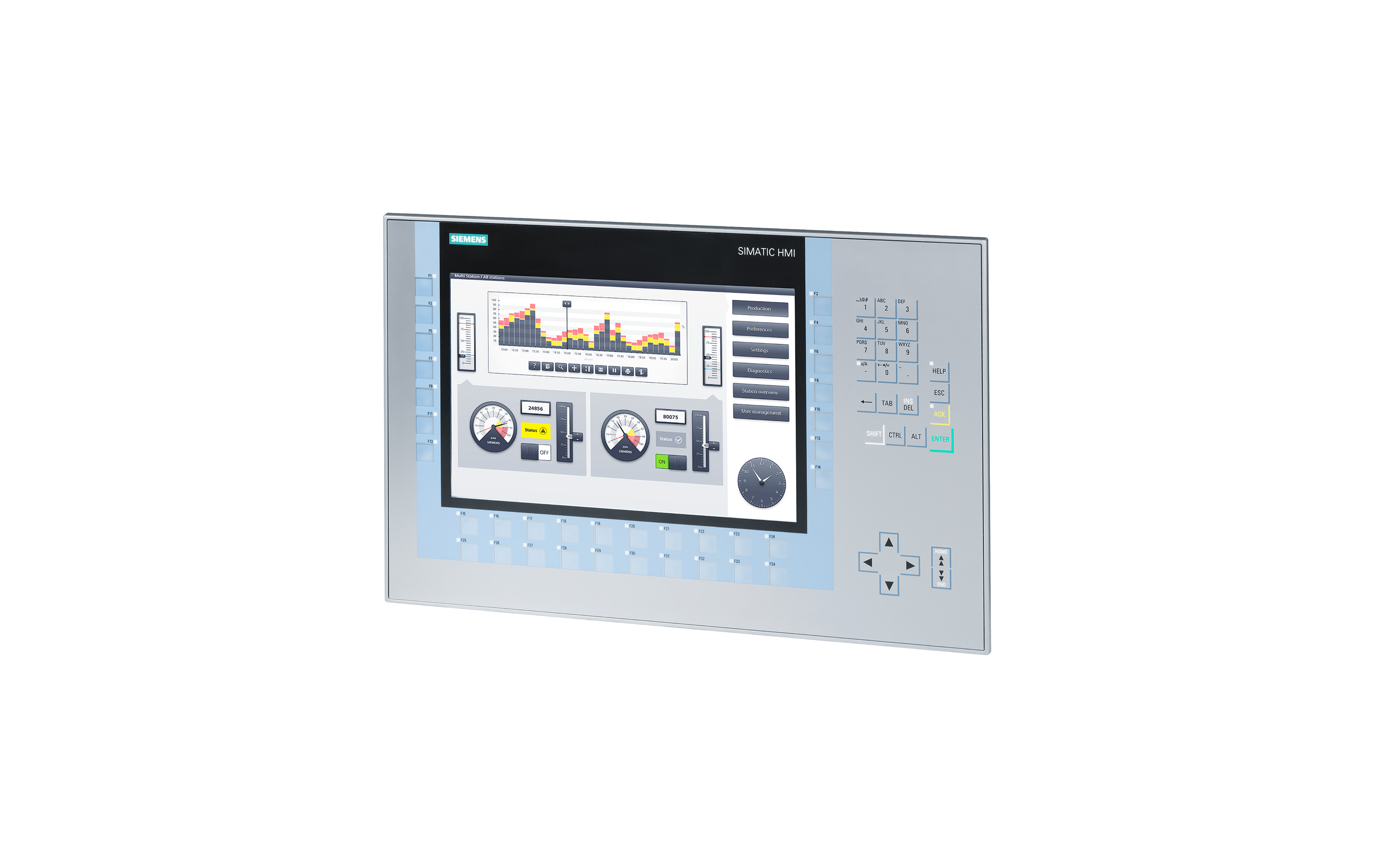 اچ‌ ام آی زیمنس SIMATIC HMI, KP1200 Comfort با کدفنی 6AV2124-1MC01-0AX0