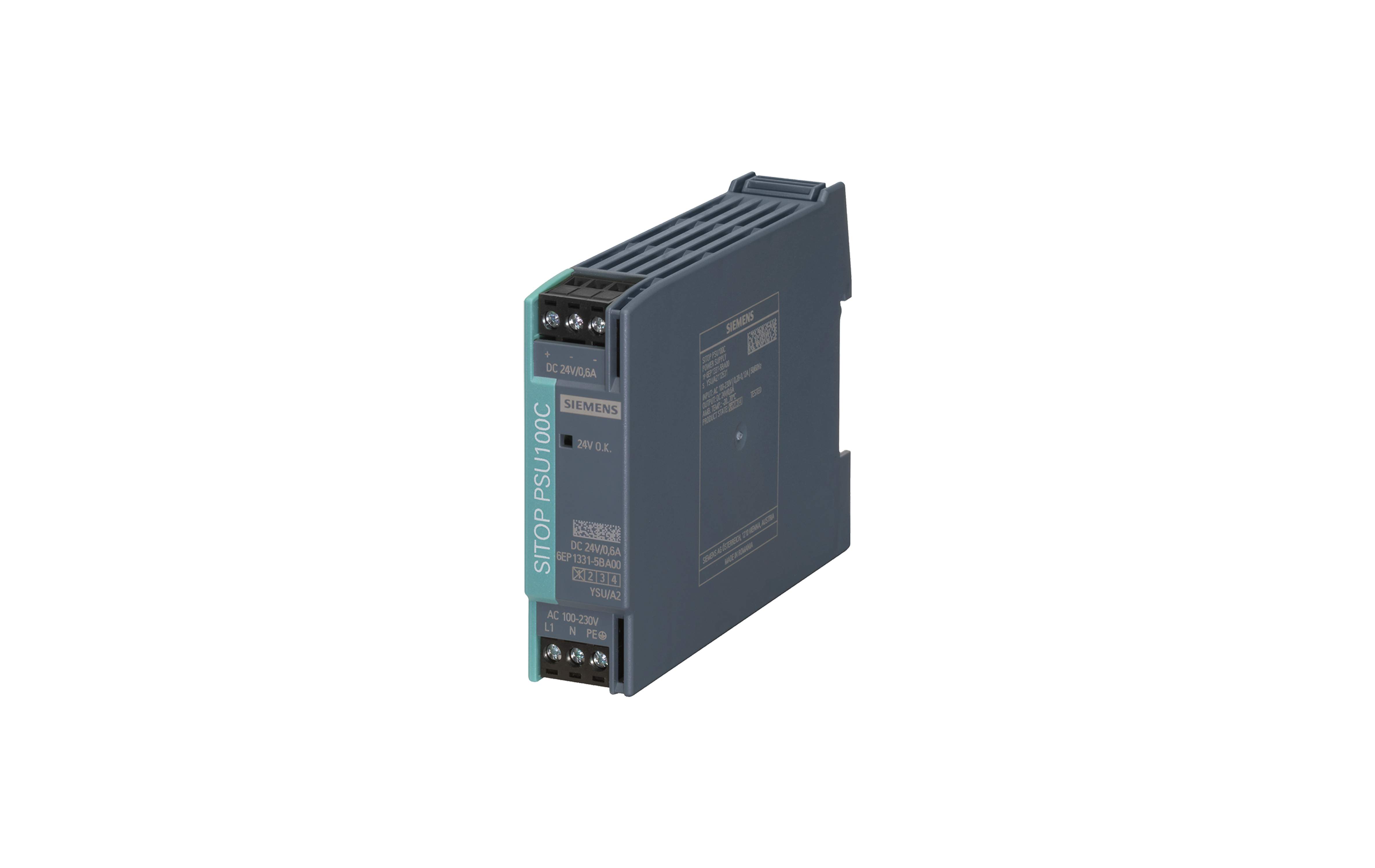 منبع تغذیه زیمنس SITOP PSU100C 24 V/0.6 A با کد فنی 6EP1331-5BA00