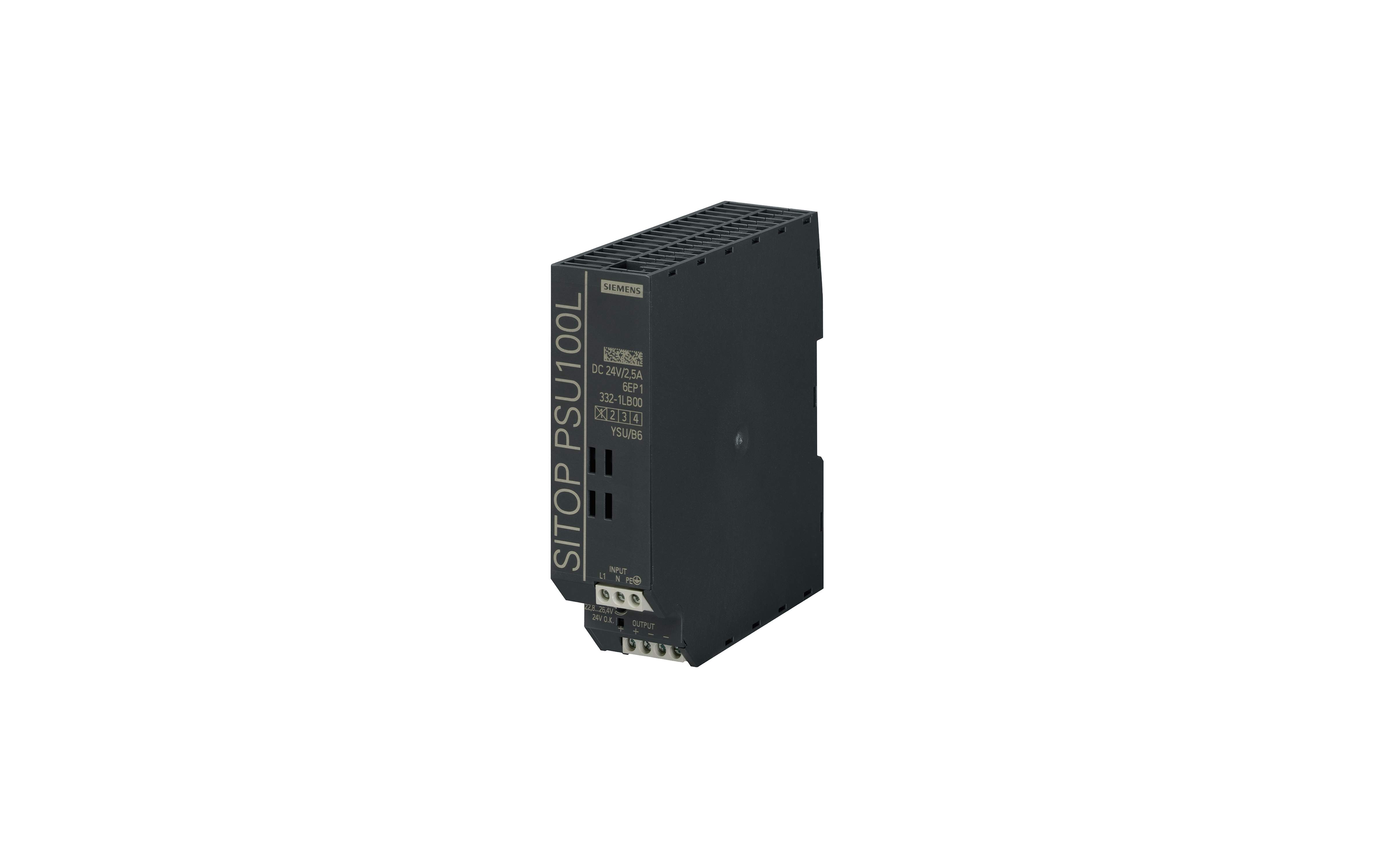 منبع تغذیه زیمنس SITOP PSU100L 24 V/2.5 A با کد فنی 6EP1332-1LB00