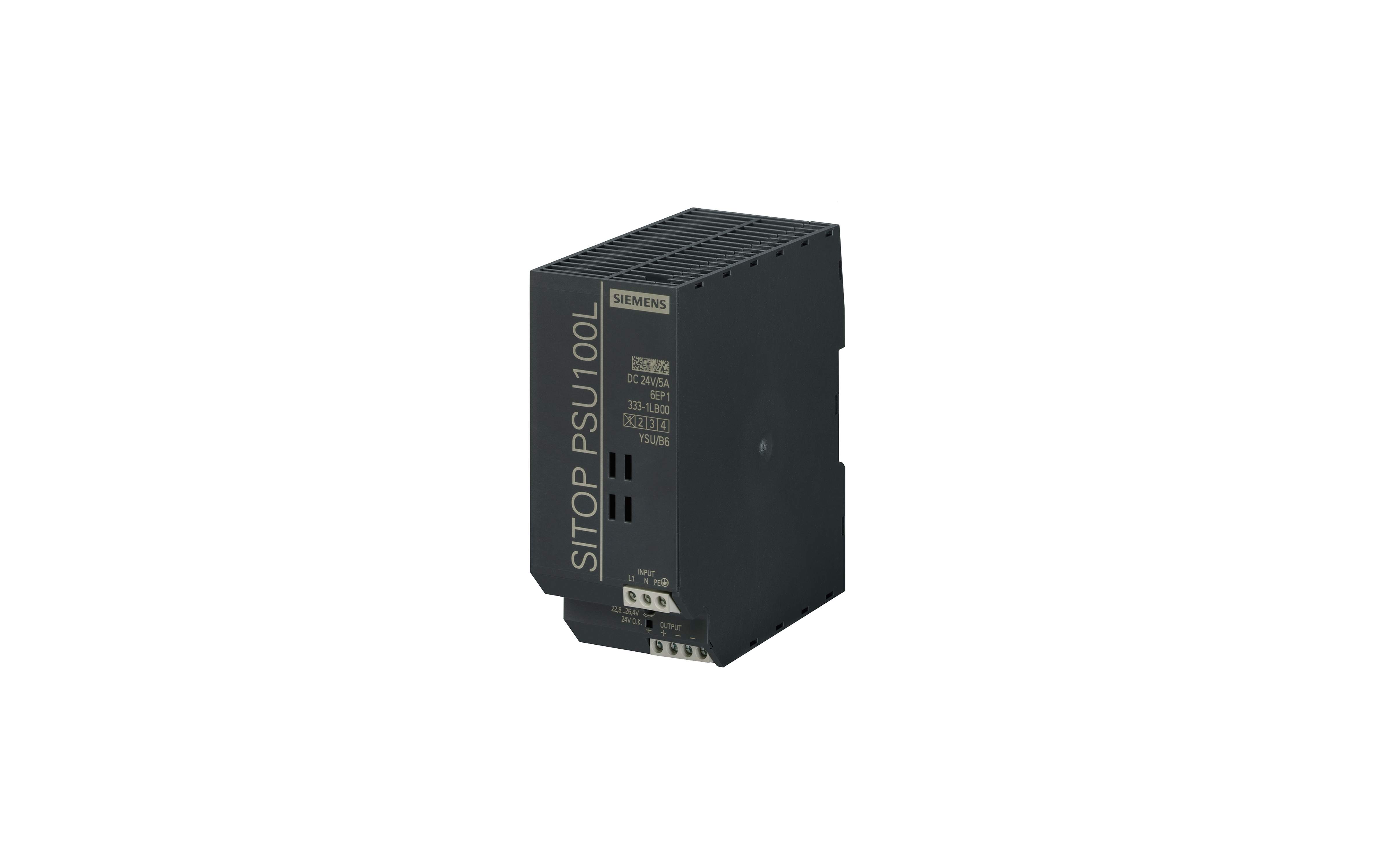 منبع تغذیه زیمنس SITOP PSU100L 24 V/5 A با کد فنی 6EP1333-1LB00