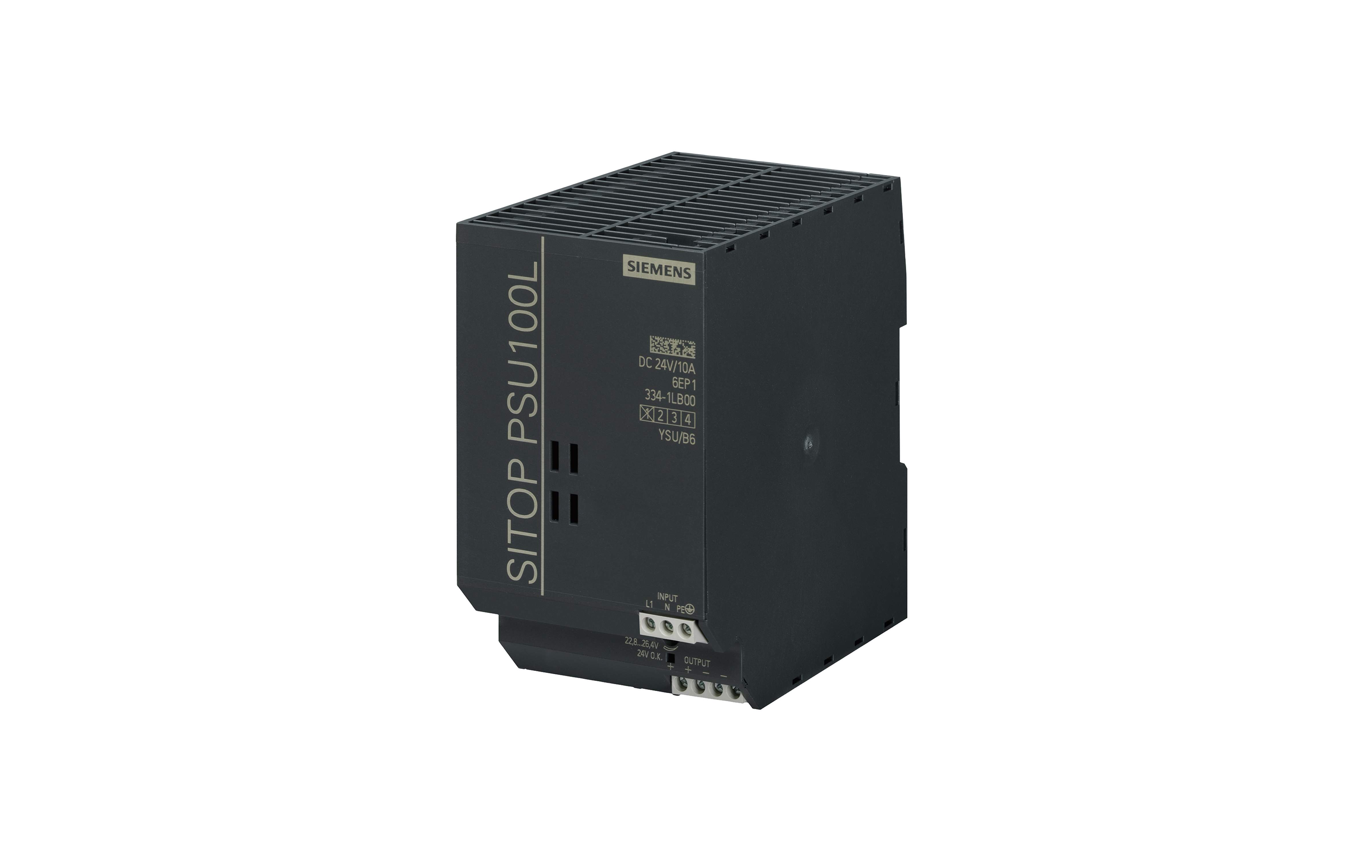 منبع تغذیه زیمنس SITOP PSU100L 24 V/10 A با کد فنی 6EP1334-1LB00