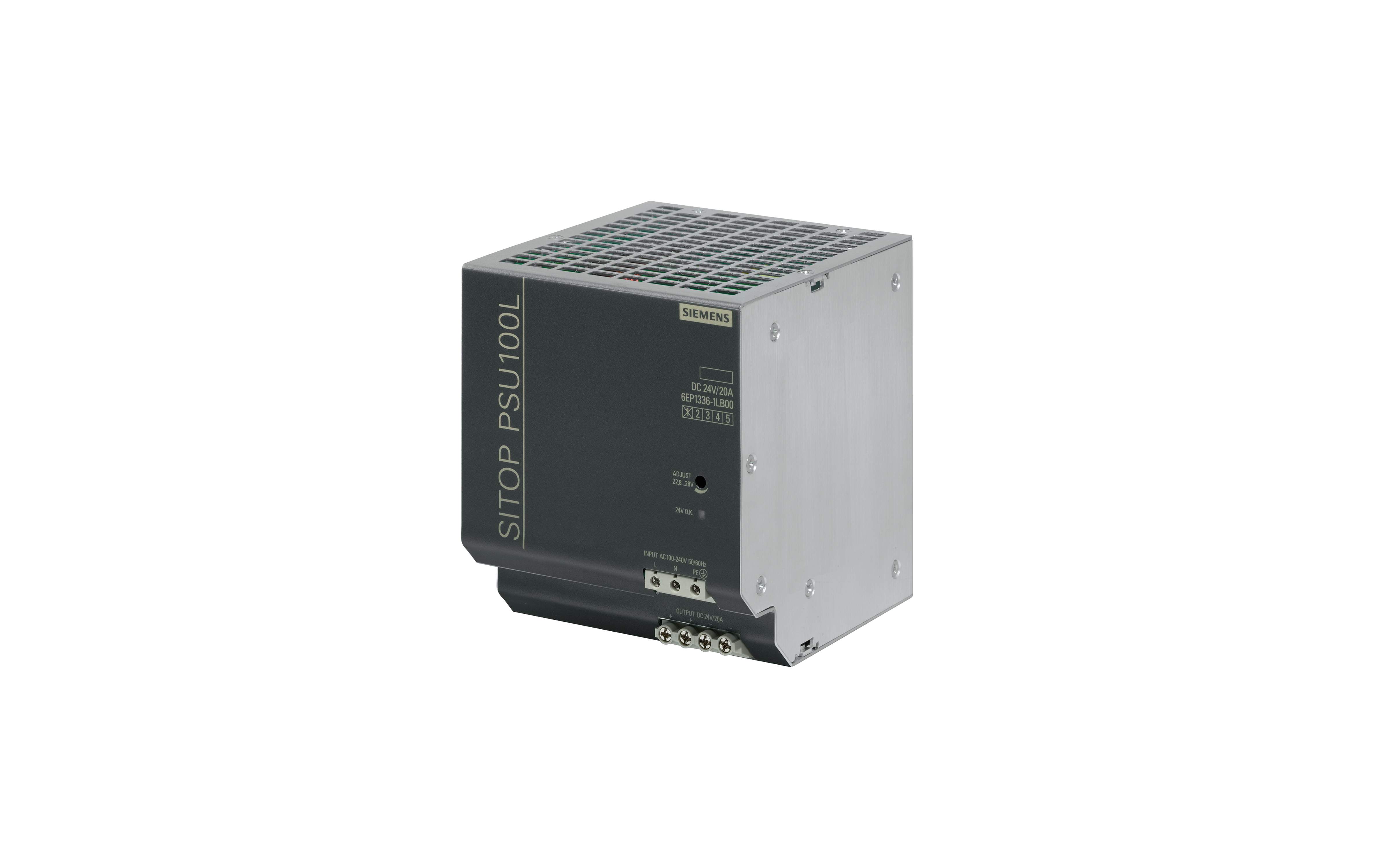 منبع تغذیه زیمنس SITOP PSU100L 24 V/20 A با کد فنی 6EP1336-1LB00