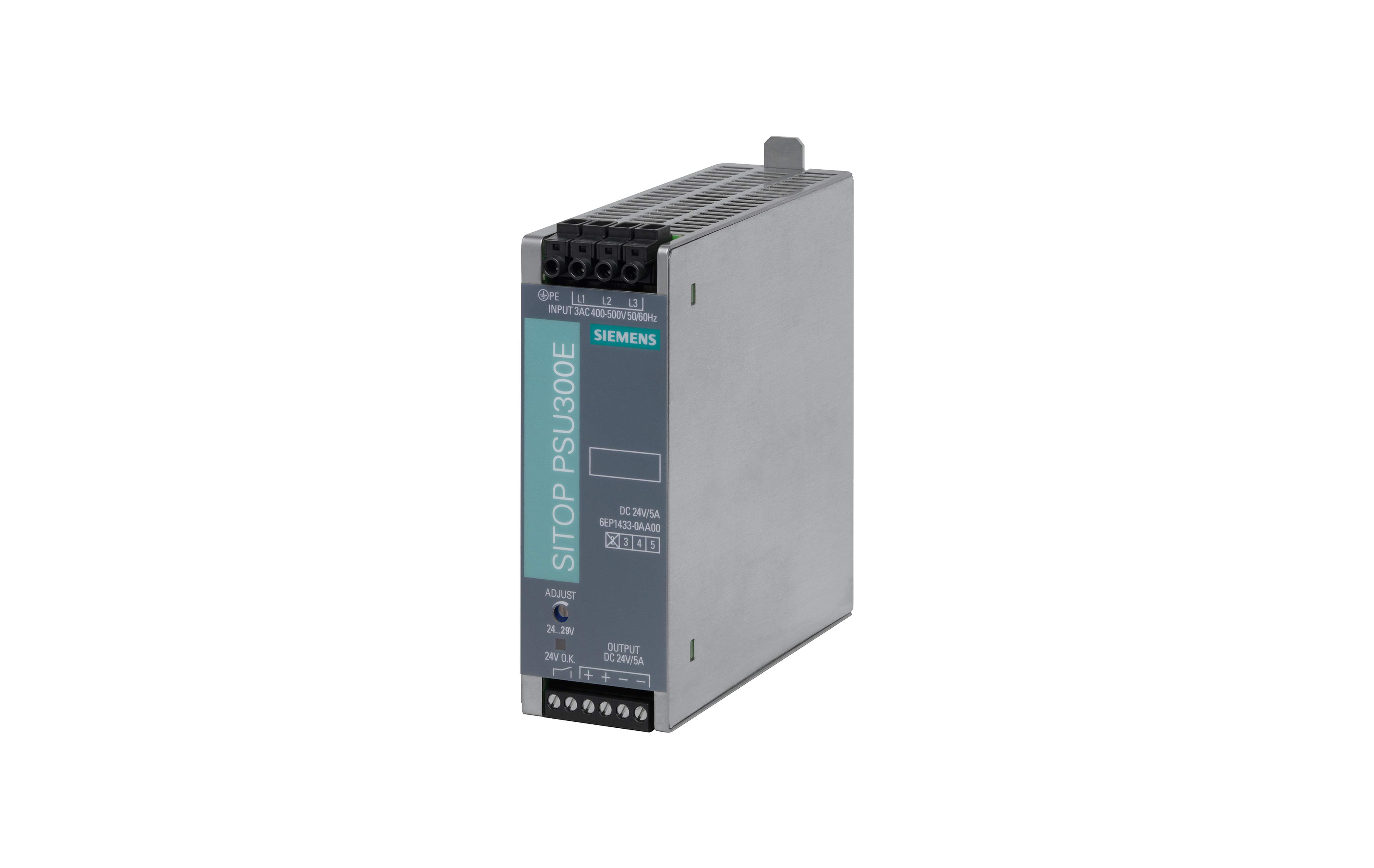 منبع تغذیه زیمنس SITOP PSU300E 24V/5 A با کد فنی 6EP1433-0AA00