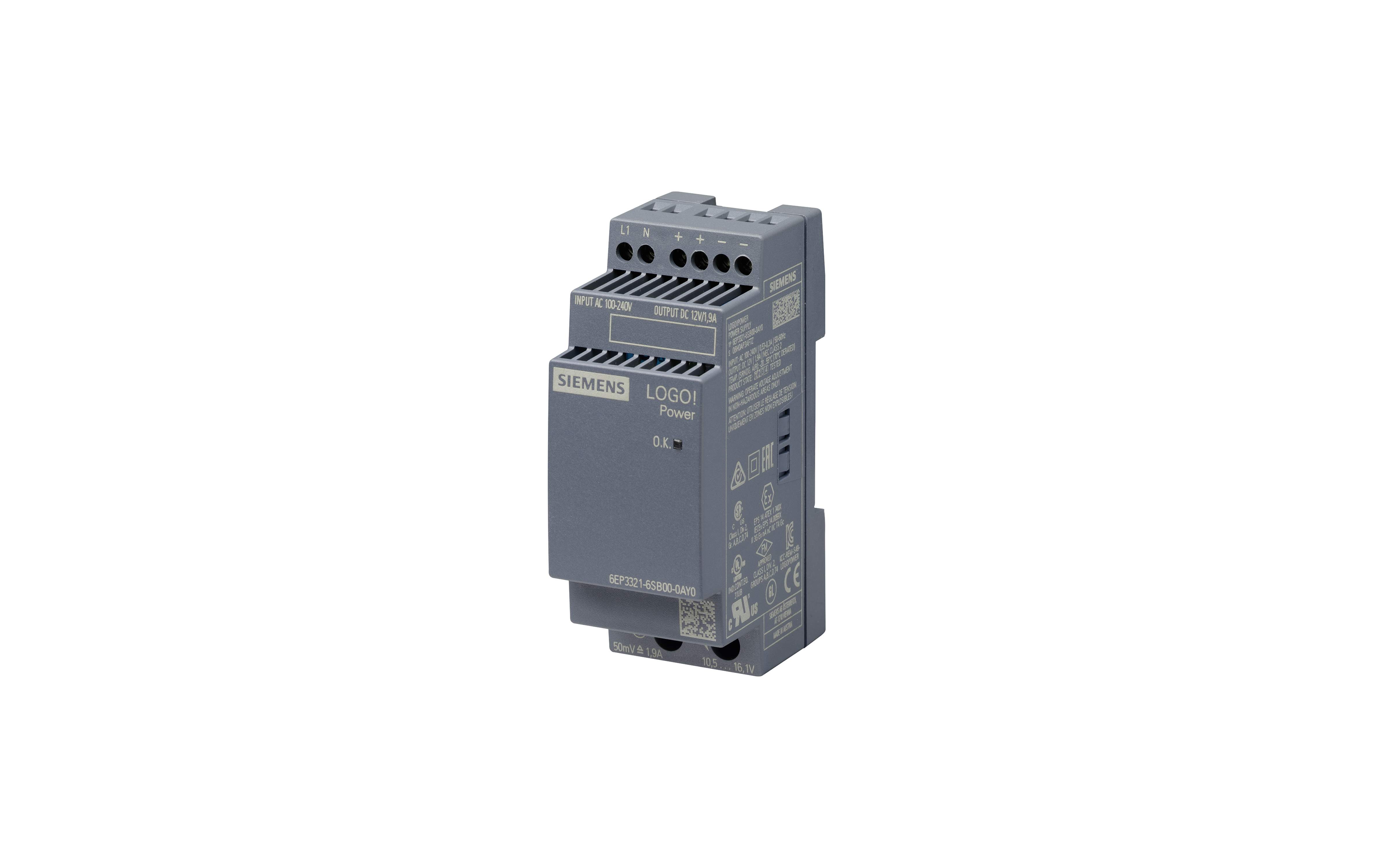 منبع تغذیه لوگو! زیمنس مدل LOGO!Power 12 V / 4.5 A با کد فنی 6EP3322-6SB00-0AY0