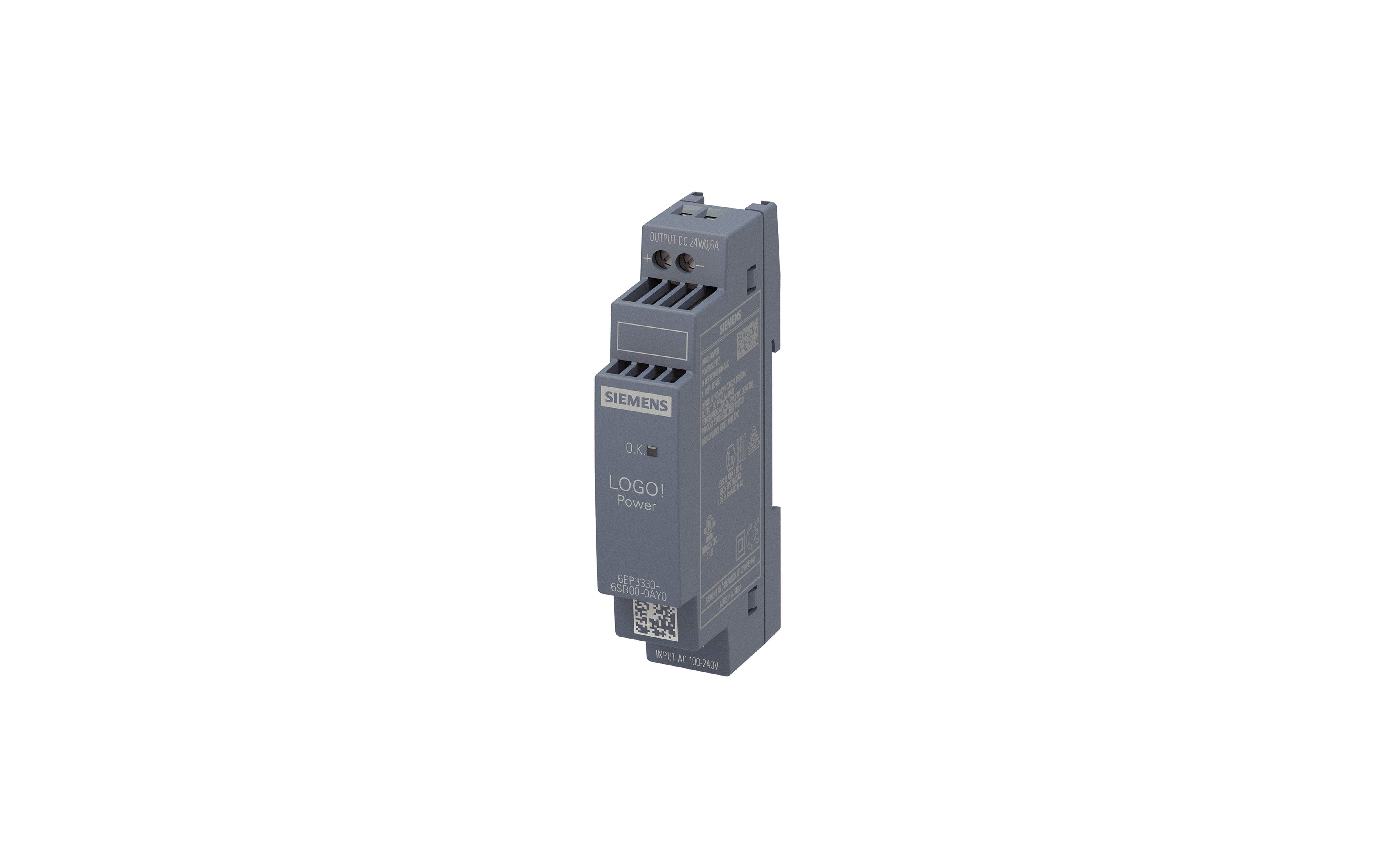 منبع تغذیه لوگو! زیمنس مدل LOGO!Power 24 V / 0.6 A با کد فنی 6EP3330-6SB00-0AY0