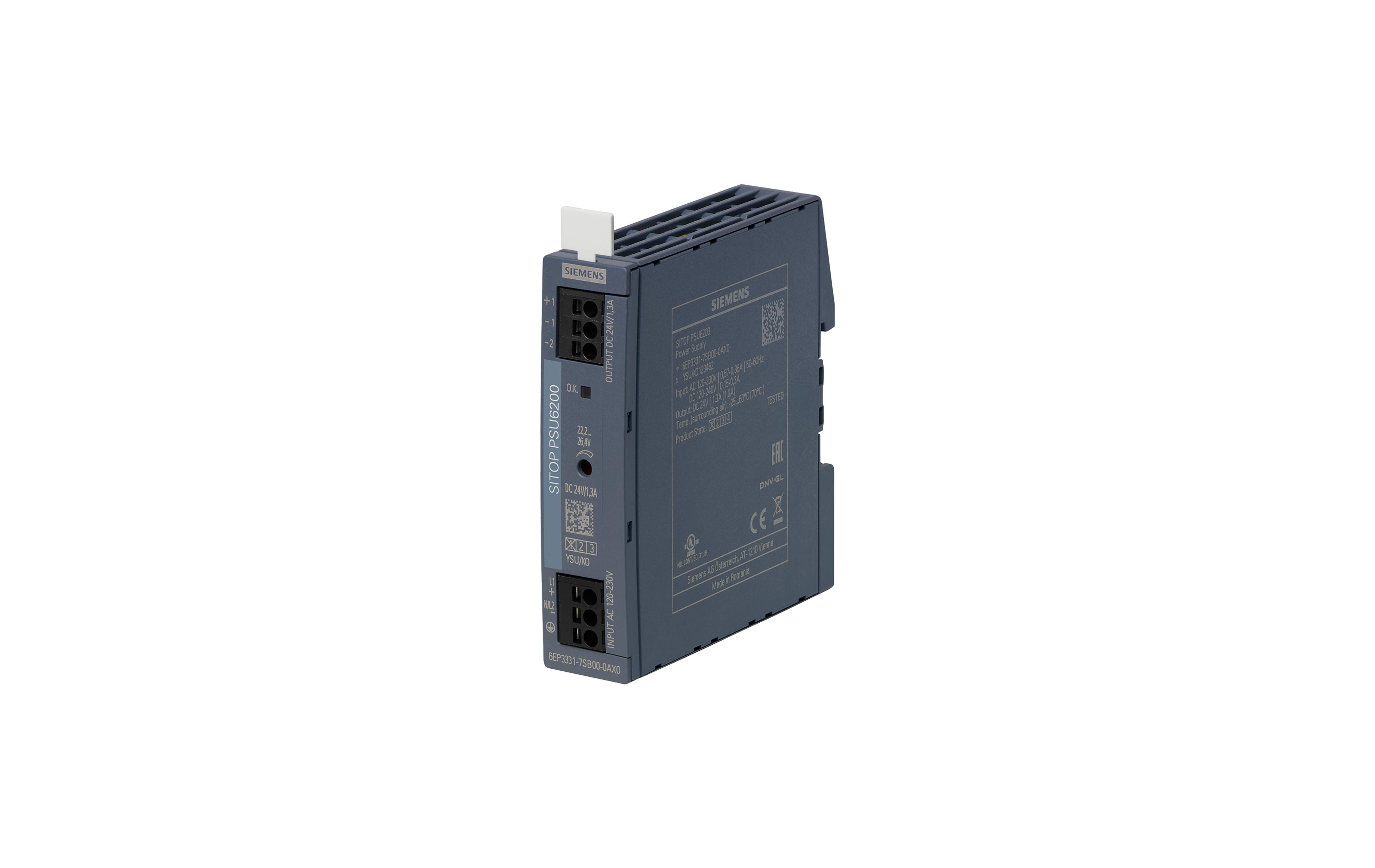 منبع تغذیه زیمنس SITOP PSU6200 24 V/1.3 A با کد فنی 6EP3331-7SB00-0AX0