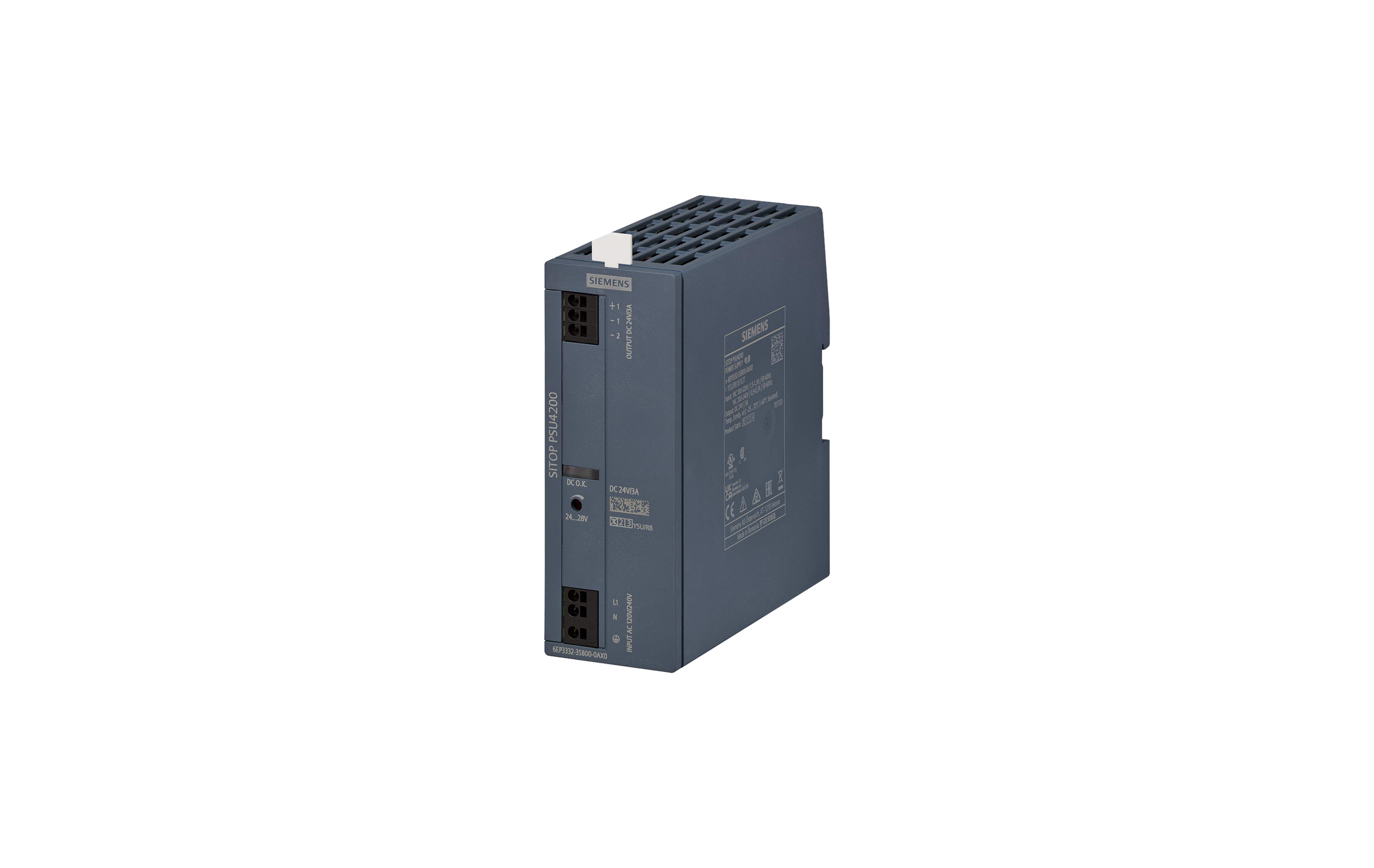منبع تغذیه زیمنس SITOP PSU4200 1AC 24 V/3 A با کد فنی 6EP3332-3SB00-0AX0