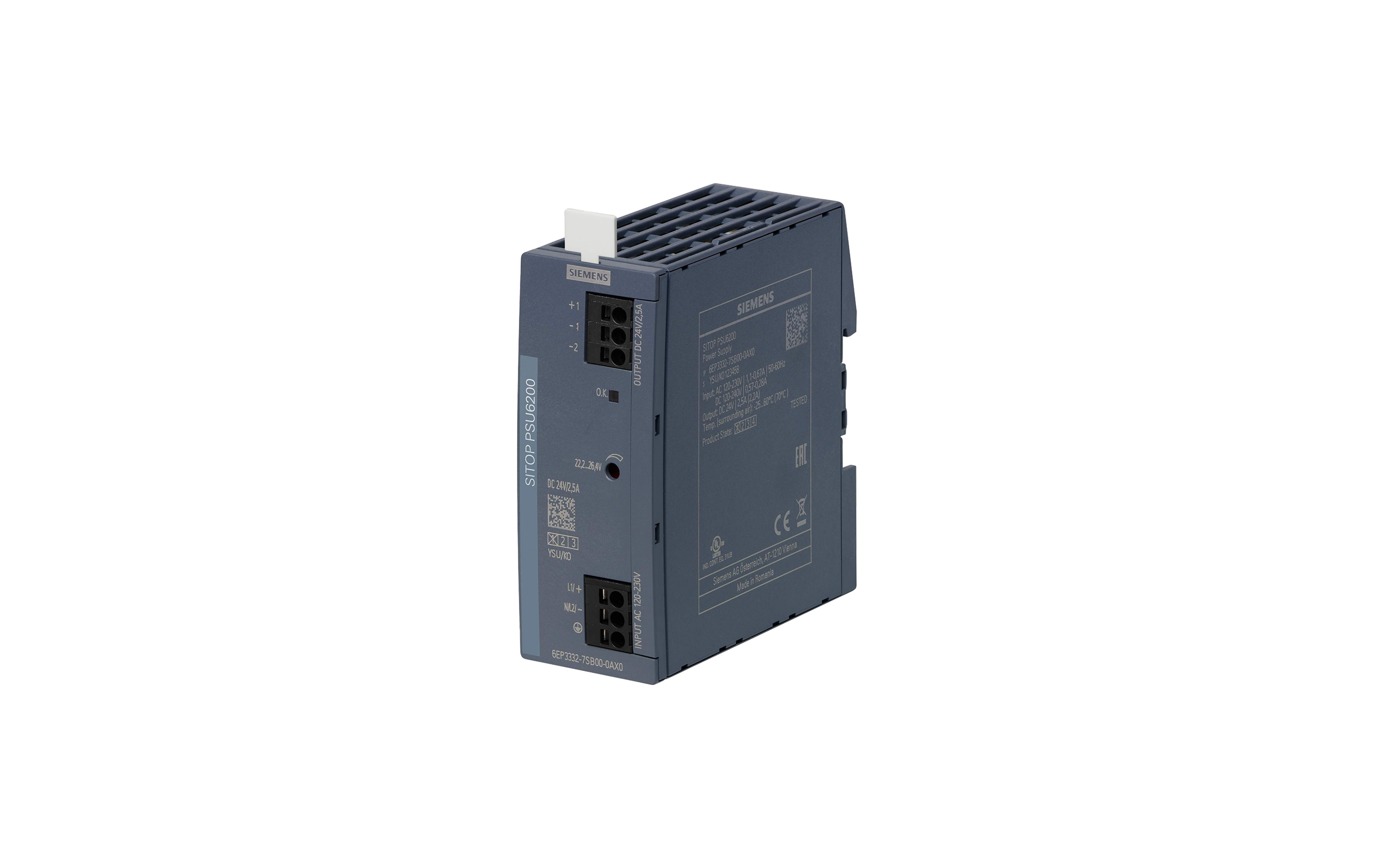 منبع تغذیه زیمنس SITOP PSU6200 24 V/2.5 A با کد فنی 6EP3332-7SB00-0AX0