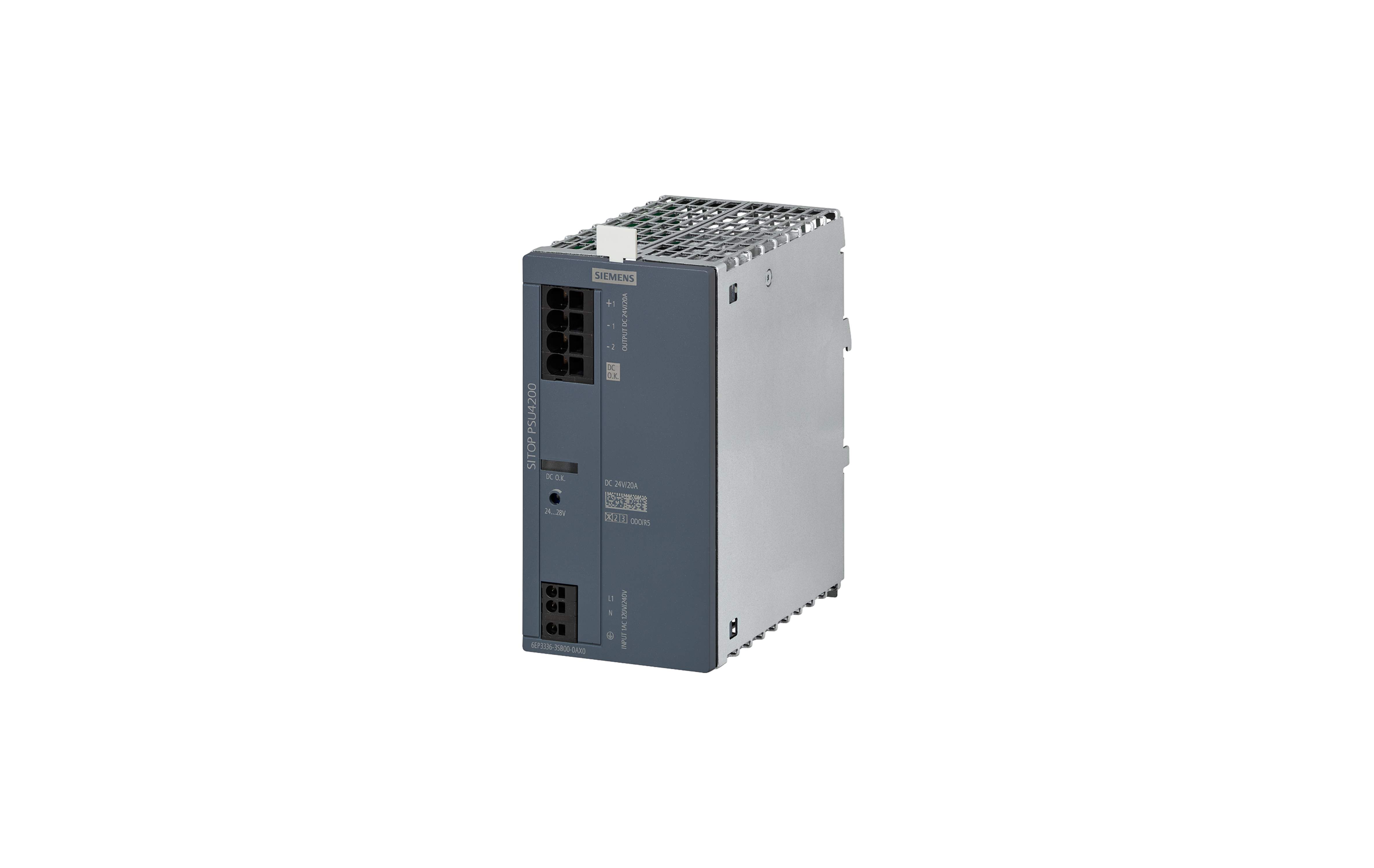منبع تغذیه زیمنس SITOP PSU4200 1AC 24 V/20 A با کد فنی 6EP3336-3SB00-0AX0
