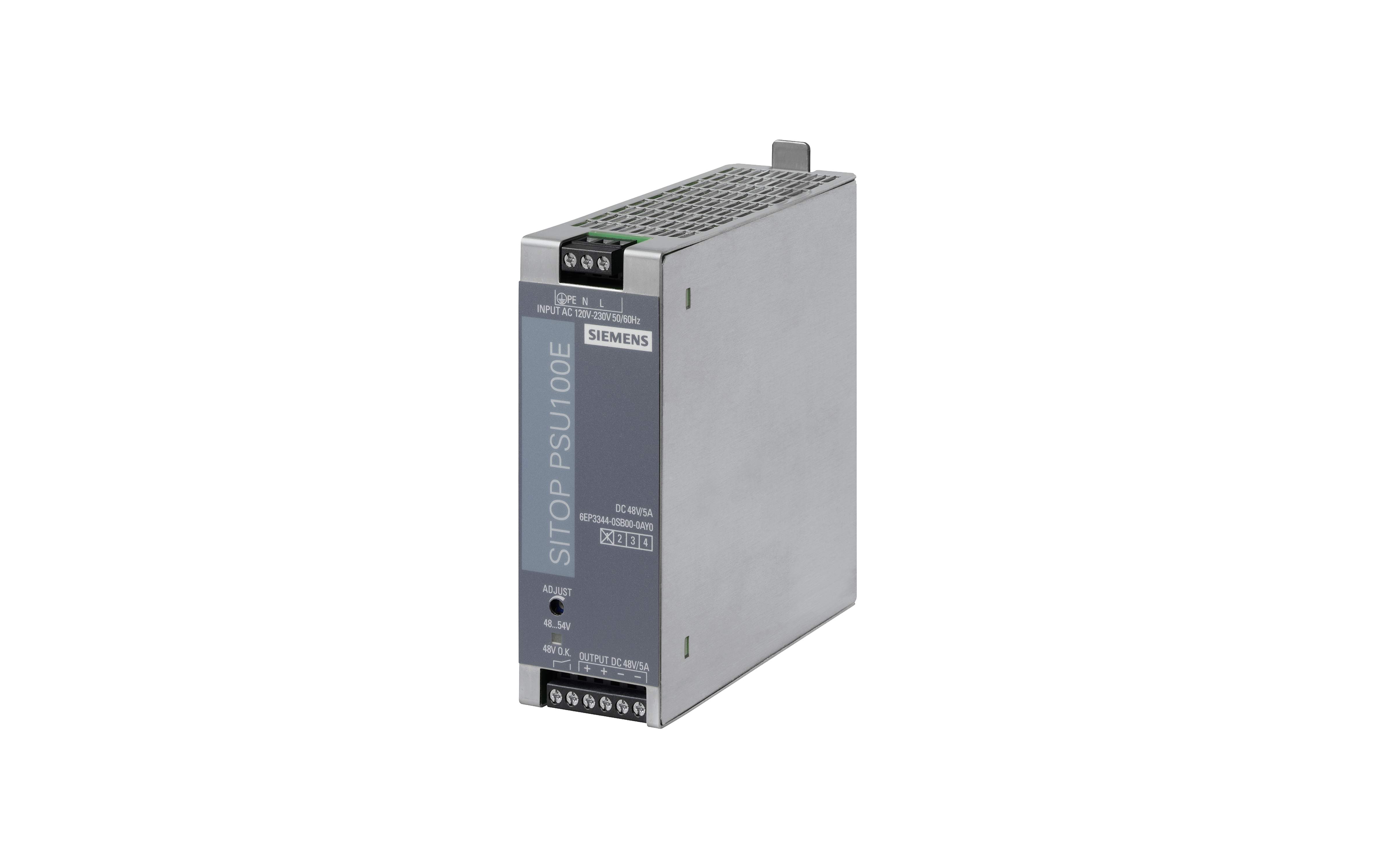 منبع تغذیه زیمنس SITOP PSU100E 48 V/5 A با کد فنی 6EP3344-0SB00-0AY0