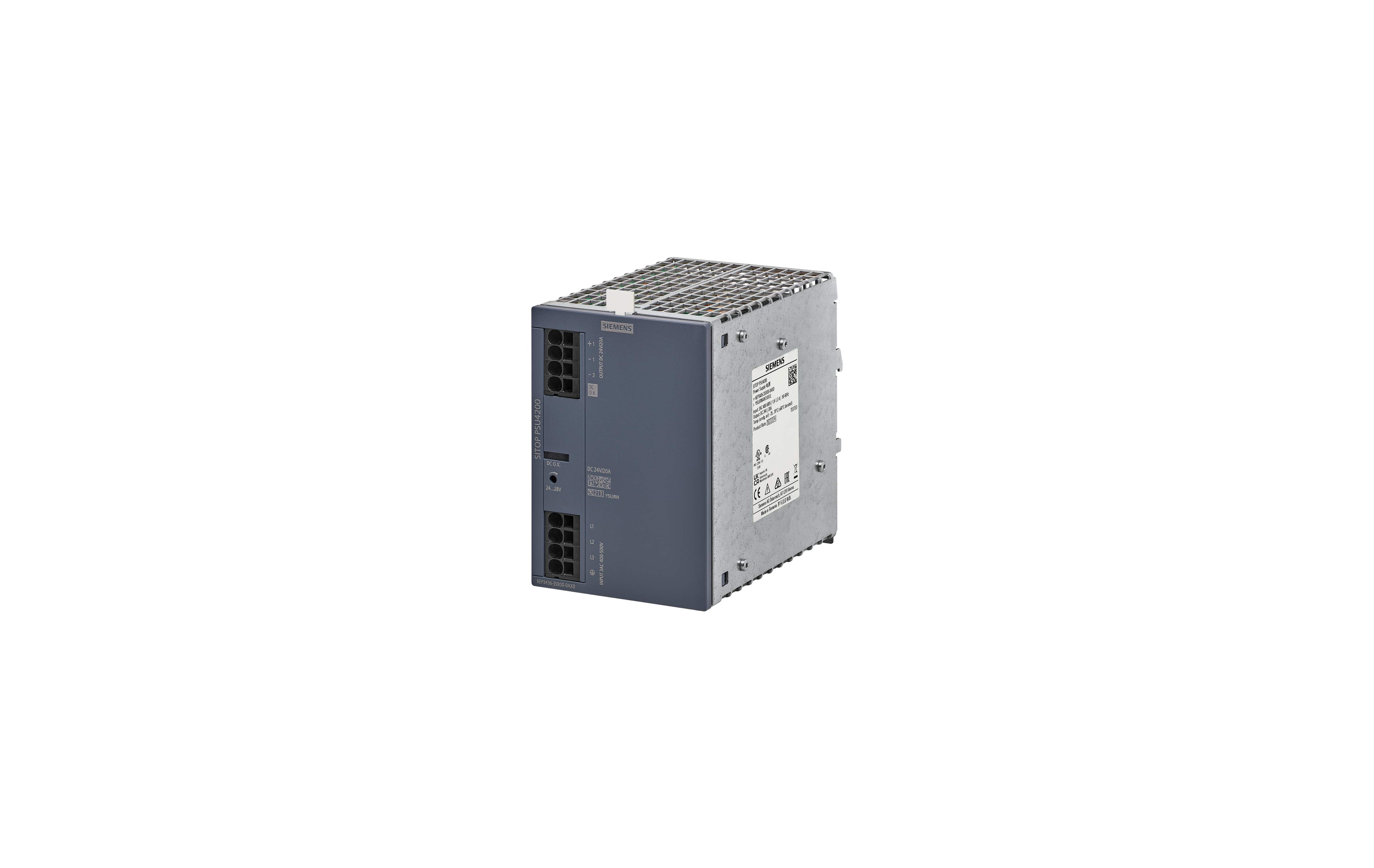 منبع تغذیه زیمنس SITOP PSU4200 3AC 24 V/20 A با کد فنی 6EP3436-3SB00-0AX0