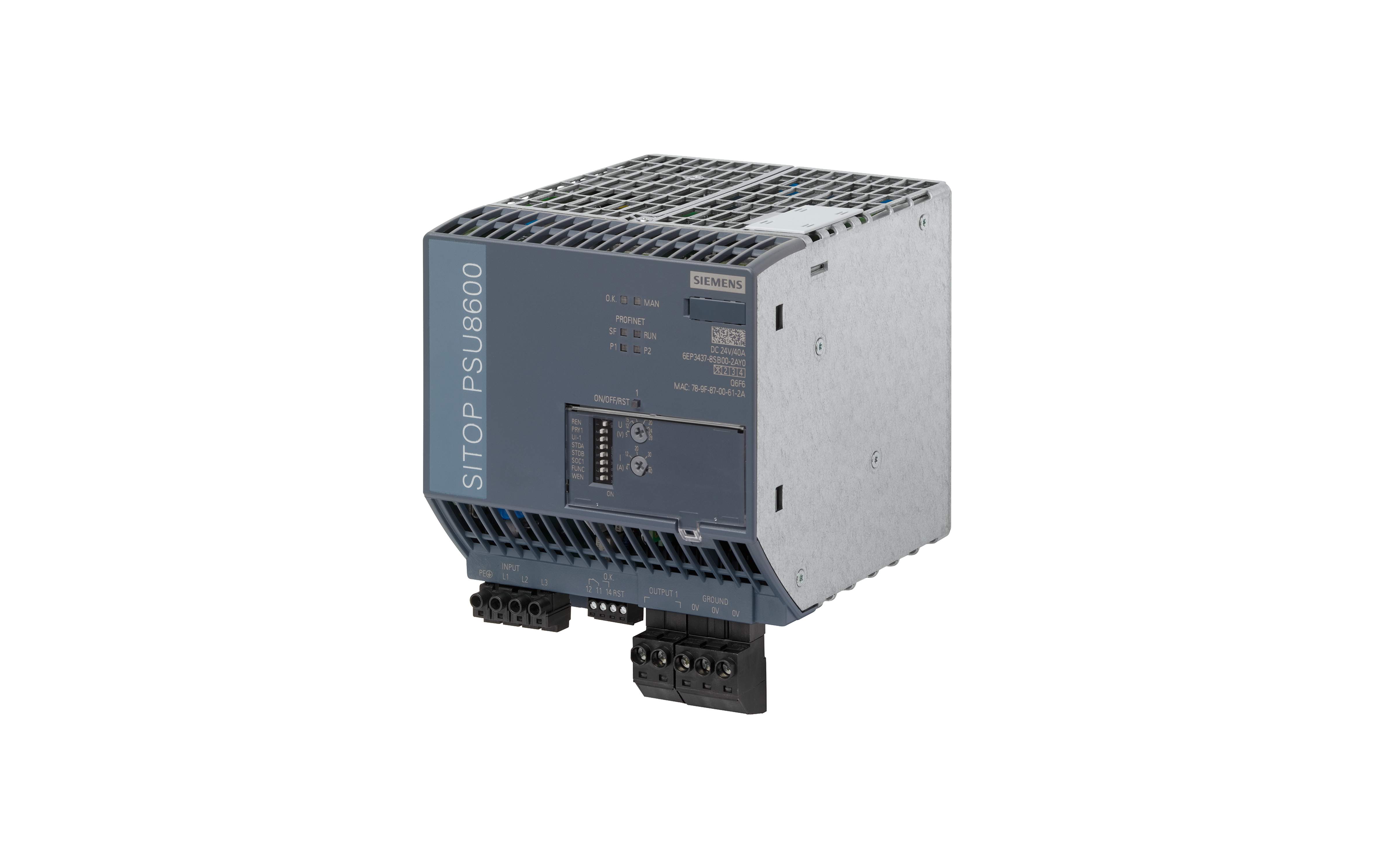منبع تغذیه زیمنس SITOP PSU8600 3AC 40 A PN با کد فنی 6EP3437-8SB00-2AY0