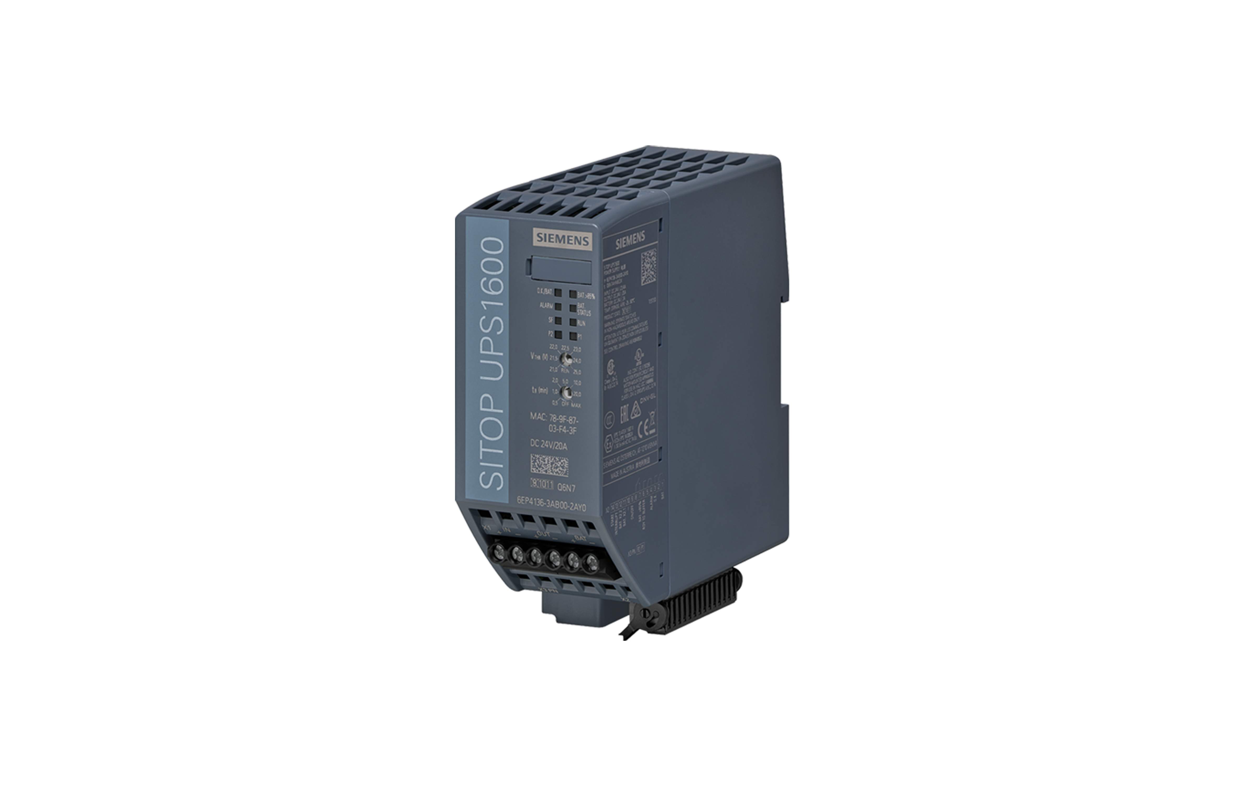 ماژول یو پی اس زیمنس SITOP UPS1600 20 A Ethernet/ PROFINET با کد فنی 6EP4136-3AB00-2AY0