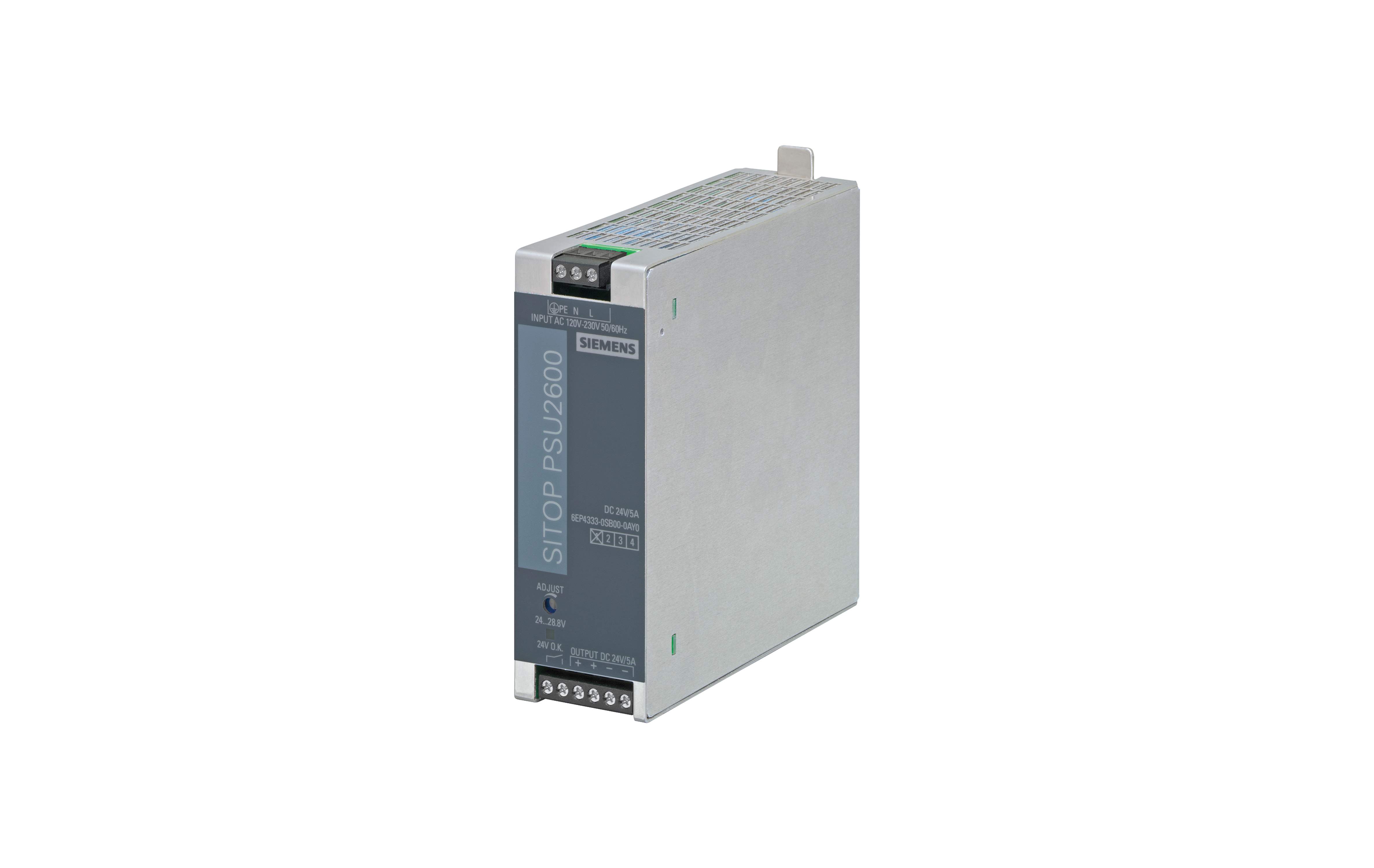 منبع تغذیه زیمنس SITOP PSU2600 24 V/5 A با کد فنی 6EP4333-0SB00-0AY0
